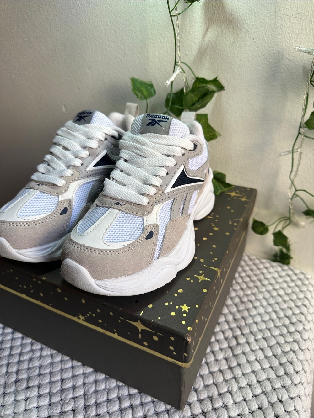Reebok Kids White and Light Gray Casual Sneakers